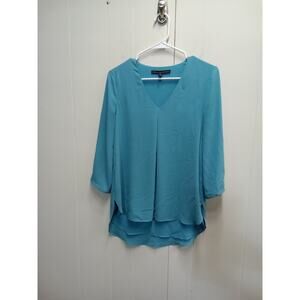 White House Black Market Womens Teal Blue Blouse (Size 0)